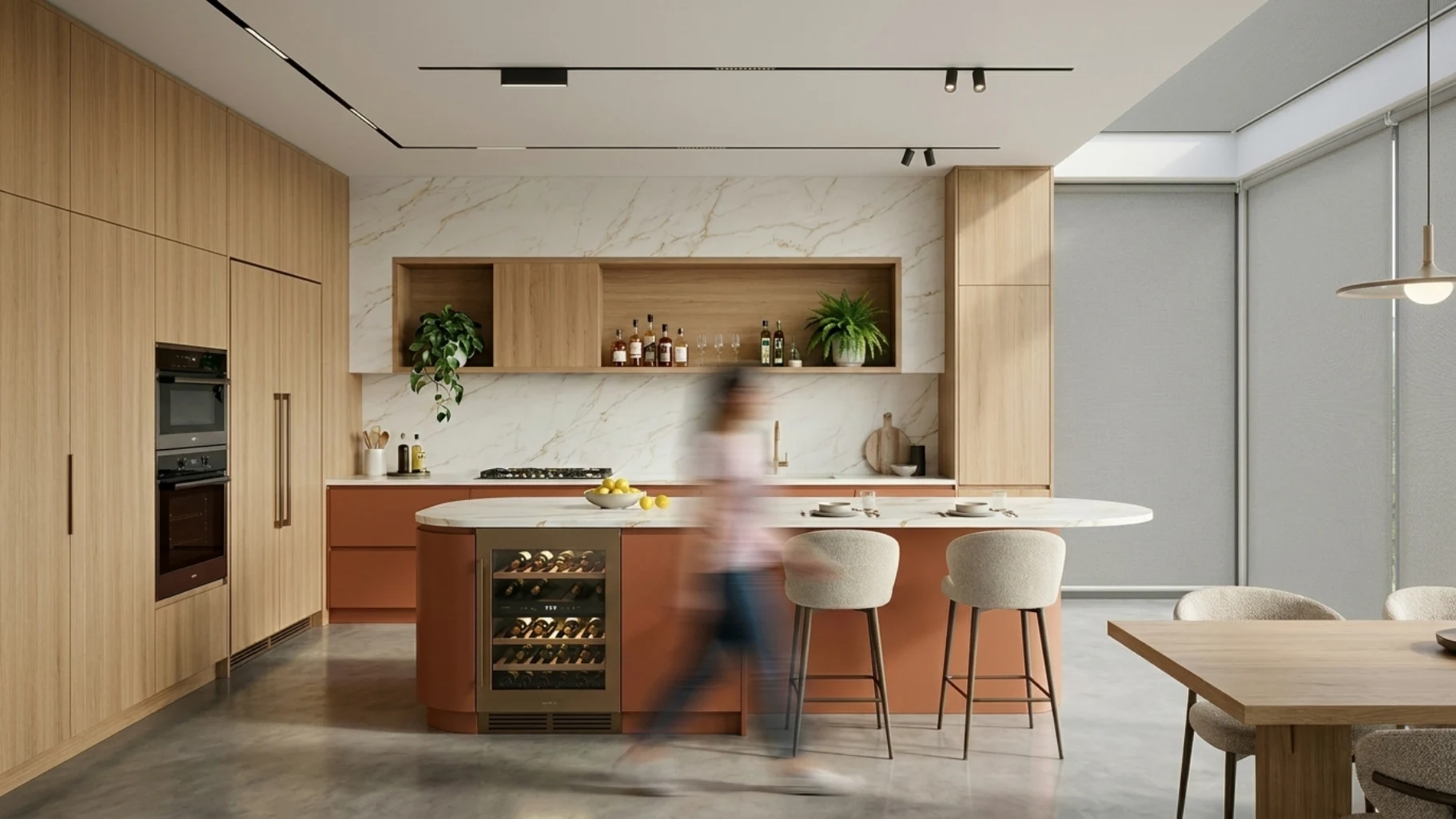 Bespoke built-in kitchen cabinets and premium countertops in a Johor Bahru terrace home renovation